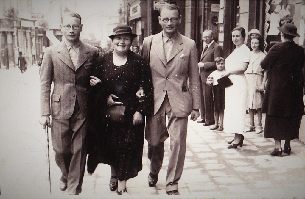 Family strolling in Hamburg Germany 1930